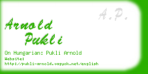 arnold pukli business card